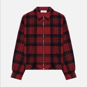 John Elliott Flannel Zip Blouson Jacket Red